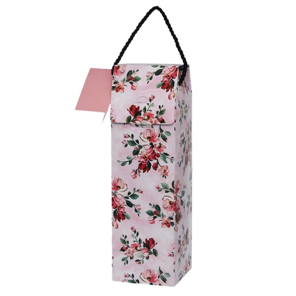 Triace Wine Bag Cum Box With Flower Printed Design- Pack of 5 (12.5 * 3.7 * 3.7 inches)