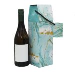 Triace Wine Bag Wine Box | Marble Design Wine Gifting Paper Carry Bagsn- Pack of 5 (12.5*3.7*3.7 inches)