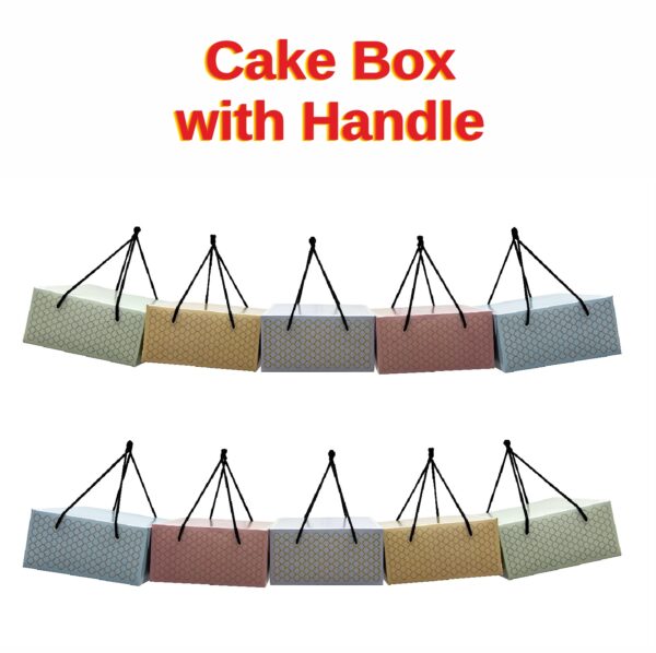 Cake Box - Pack of 10 | Suitable for Cake, Pastries, Pie, Cookies, Cupcakes, Brownie, Chocolate Gift Packaging Box | Cardboard | Bakery, Kitchen, Parties, Fridge, Disposable | 8x8x4 Inch | TR 131