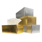 2 Ply Tissue Box | Decorative GOLD and Silver Texture Foil |UNBRANDED| Pack of 4  (100 Pulls, 200 Sheets Per box TR 184