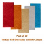 Premium Envelopes | Decorative Multi Colours Texture Foil | Pack Of 20 With Multiple Stickers |19.2 Cm X 8.5 Cm| Perfect For Shagun, Wedding, Engagement, Cash Gift & Birthday Party | TR 178