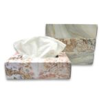 Tissue Box Set | Pack of 4 with 4 Distinct Marble Designs | Each Box Includes 100 Pulls, 200 Sheets (Tissue Size: 20cm x 20cm)